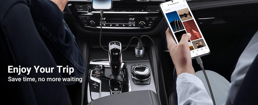 UG-60980 - UGREEN 52.5W Car Charger Alu Case (Space Grey)