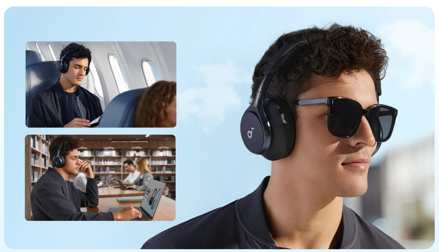 Soundcore by Anker Space One Wireless Over-Ear Noise Cancelling Headphones - Sky Blue