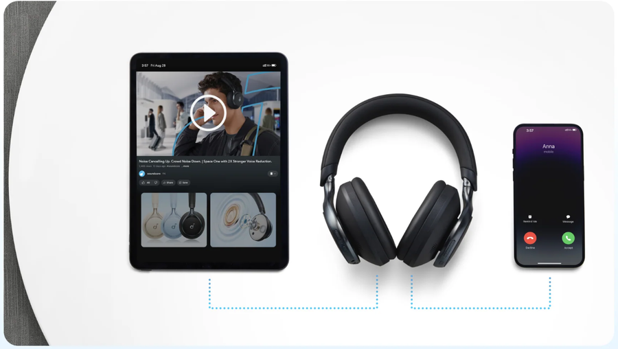 Soundcore by Anker Space One Wireless Over-Ear Noise Cancelling Headphones - Sky Blue