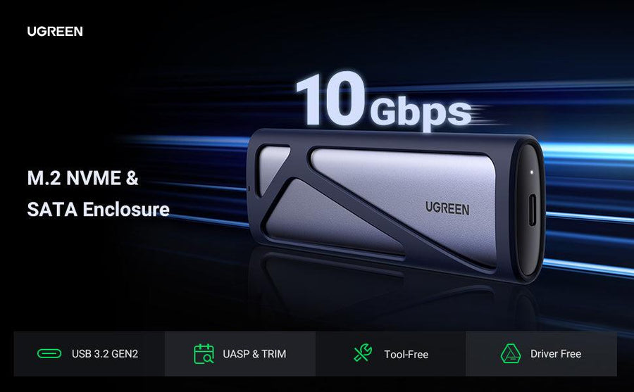 UG-90264 - UGREEN M.2 SATA/NVMe Hard Drive Enclosure