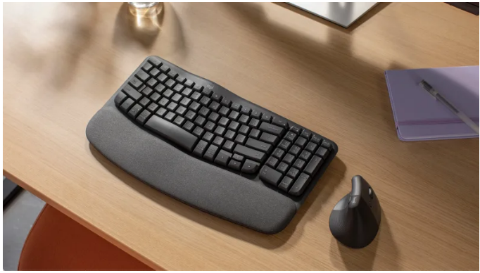 Logitech 920-012514 - Wave Keys Kabellose ergonomische Tastatur Rose