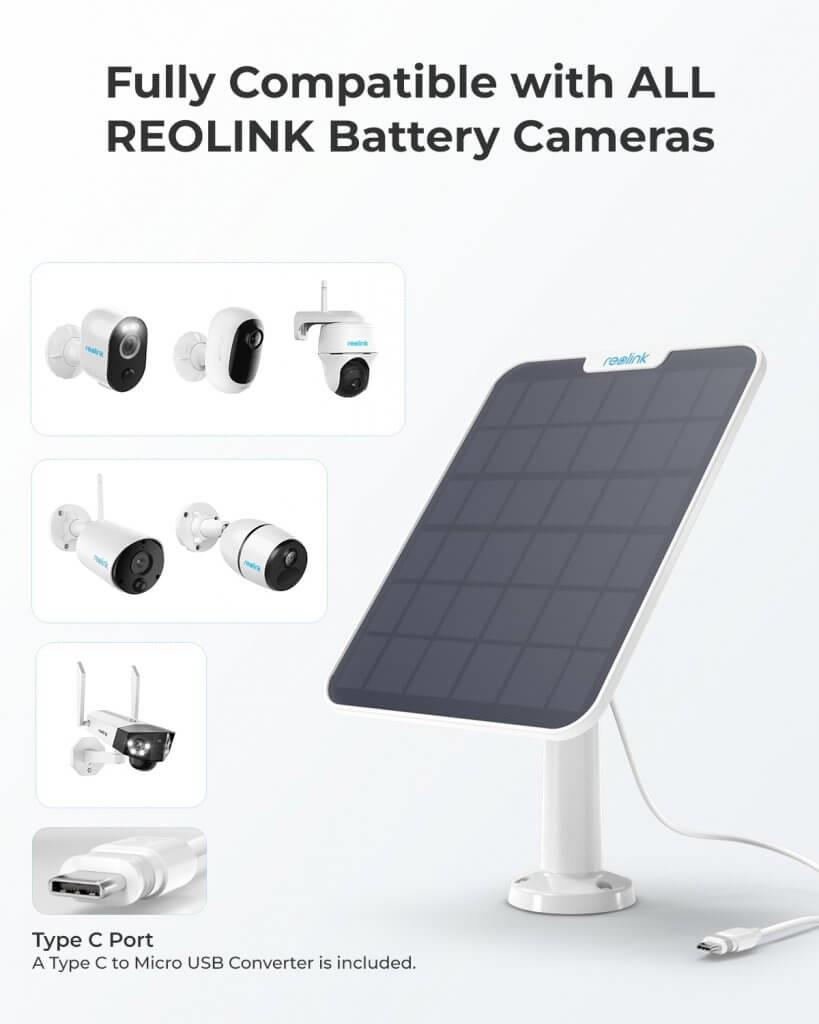 SOLAR2 - Reolink Type-C to Micro USB Converter Included Range