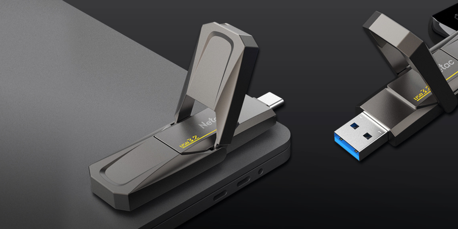 NT03US5C-128G-32TA - Netac US5 USB3.2 Typ-A + Typ-C Externe SSD 128 GB