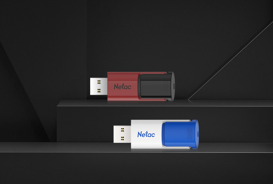 NT03U182N-128G-30BL - Netac U182 USB3 Flash-Laufwerk 128GB UFD versenkbar Blau/Weiß