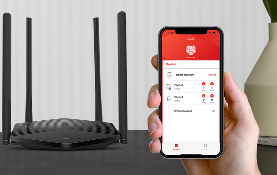 TP-Link MR60X - Mercusys MR60X AX1500 WIFi 6 Gigabit Router