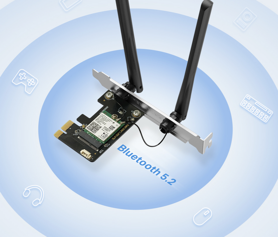 MA80XE - TP-Link Mercusys Wireless PCIe Adapter AX3000 + Bluetooth5.2