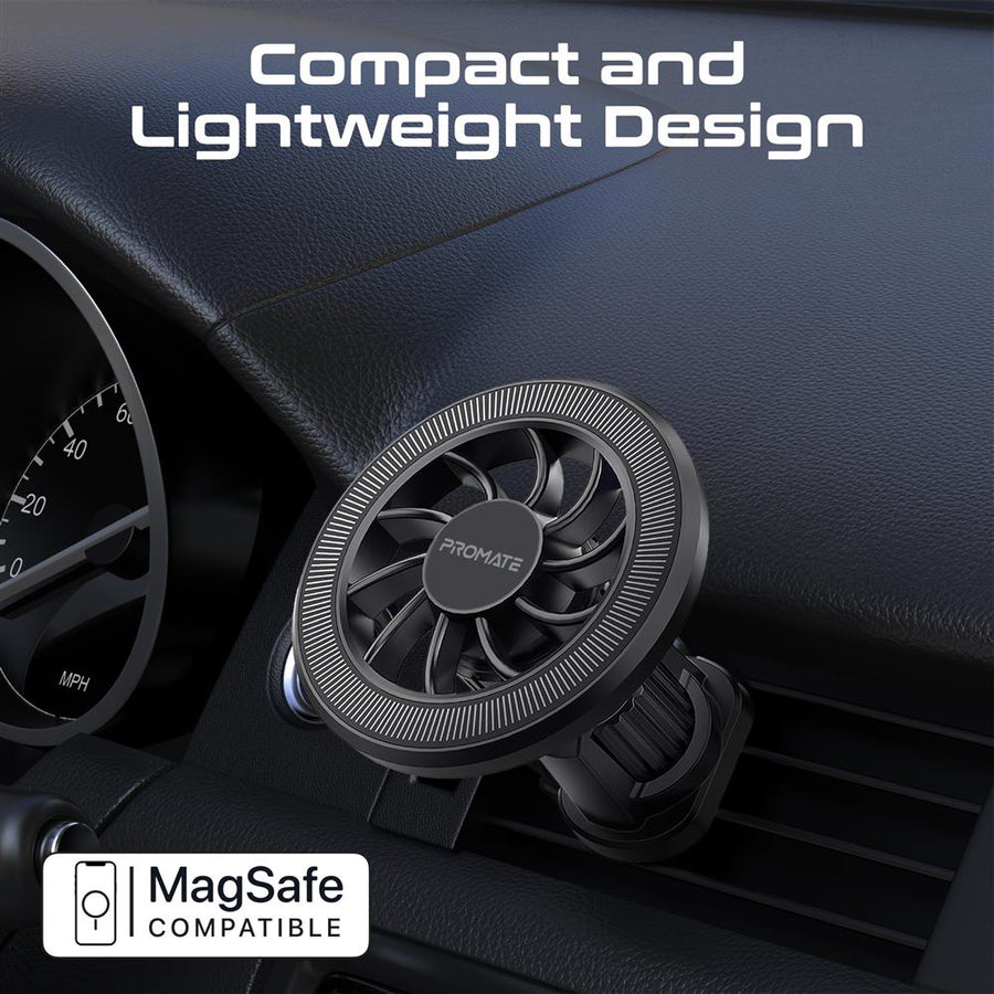 Promate CLIPMOUNT - MagGrip Cradleless AC Vent Magnetic Smartphone Mount. Metal Ring. 360 Rotation.