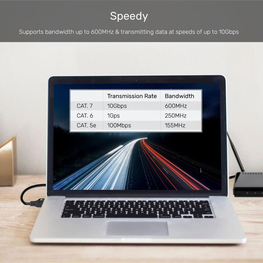 C1811EBK-3 - 3m CAT7 Black SSTP 26AWG Patch Lead in PVC Jacket Supports 10 Gigabit Ethernet