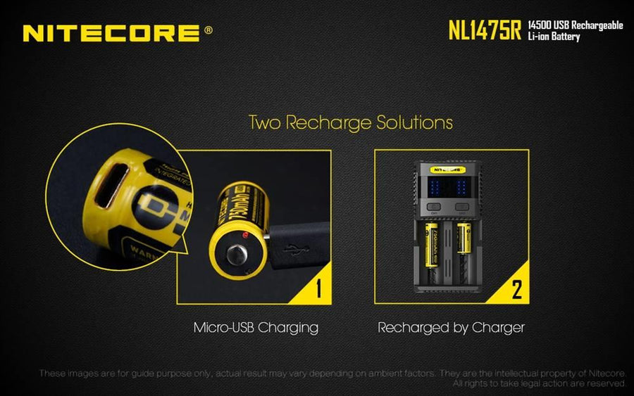 NL1475R - NITECORE LI-ION WIEDERAUFLADBARE 14500 BATTERIE 3.7V 750MAH