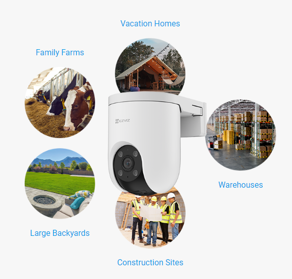 EZVIZ H8C4G - 3MP Outdoor PT 4G Wired Security Camera w/ 2-Way Talk. 4G & Optional Wired Network