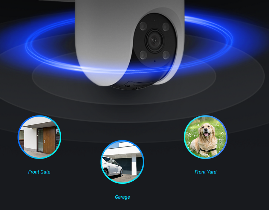 EZVIZ H8C4G - 3MP Outdoor PT 4G Wired Security Camera w/ 2-Way Talk. 4G & Optional Wired Network