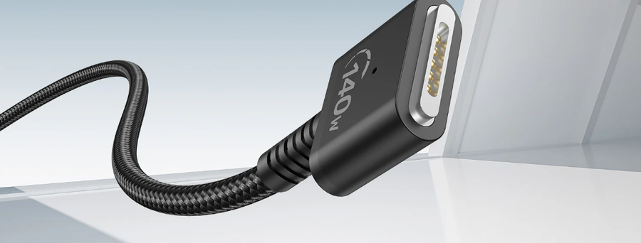 Unitek C14121BK-2M - 2M 140W USB-C to MagSafe 3 Charging Cable for MacBook. Tangle Free Nylon Braided