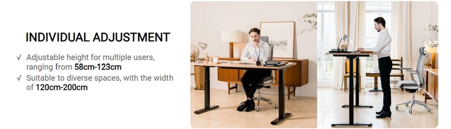 FlexiSpot E7 Premium Ergonomic Office Standing Desk WFH - 1400x700mm - Dual Motors - 3 Stage Height Range 580-1230mm - Programmable Height Memory Control - Anti-Collision Function - Weight Capacity 125kg - White Table Top - White Base Frame