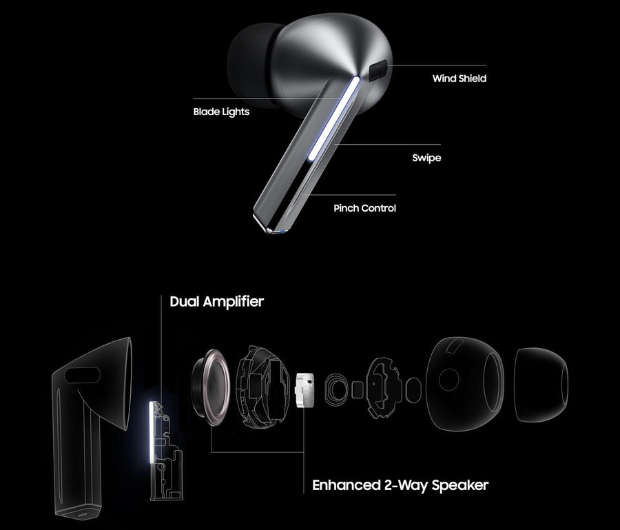 Samsung Galaxy Buds3 Pro True Wireless Noise Cancelling In-Ear Headphones - Silver