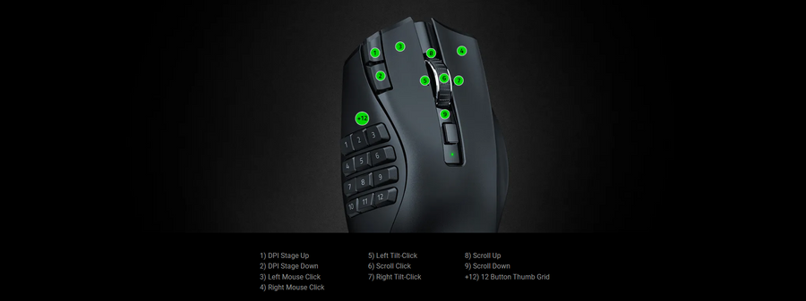 RZ01-03600100-R3A1 - RAZER NAGA V2 HYPERSPEED - WIRELESS MMO GAMING MOUSE - AP PACKAGING