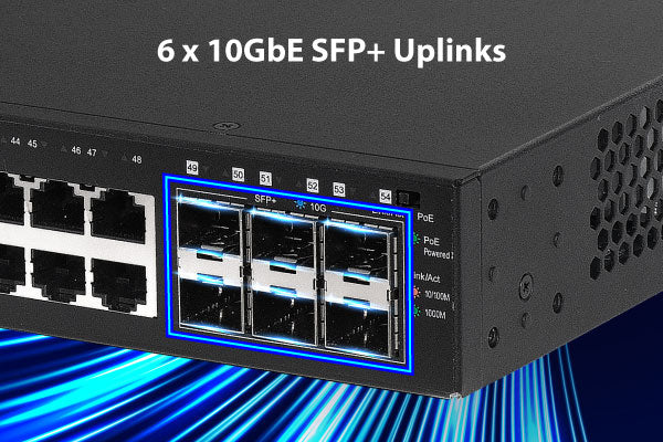 EDIMAX GS-5654PLXV2 - 54 Port Gigabit PoE+ Long Range Web Smart Switch