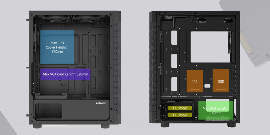 I4 BLACK - Zalman I4 ATX Mid Tower Case Black