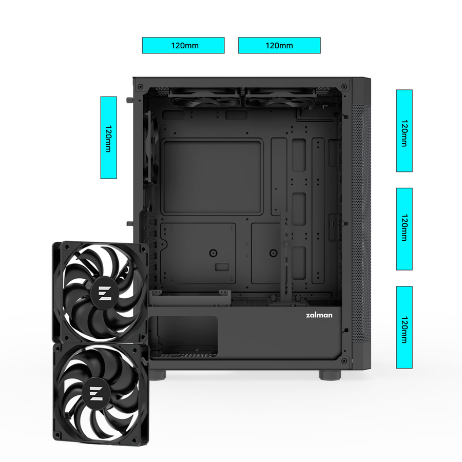 I4 BLACK - Zalman I4 ATX Mid Tower Case Black