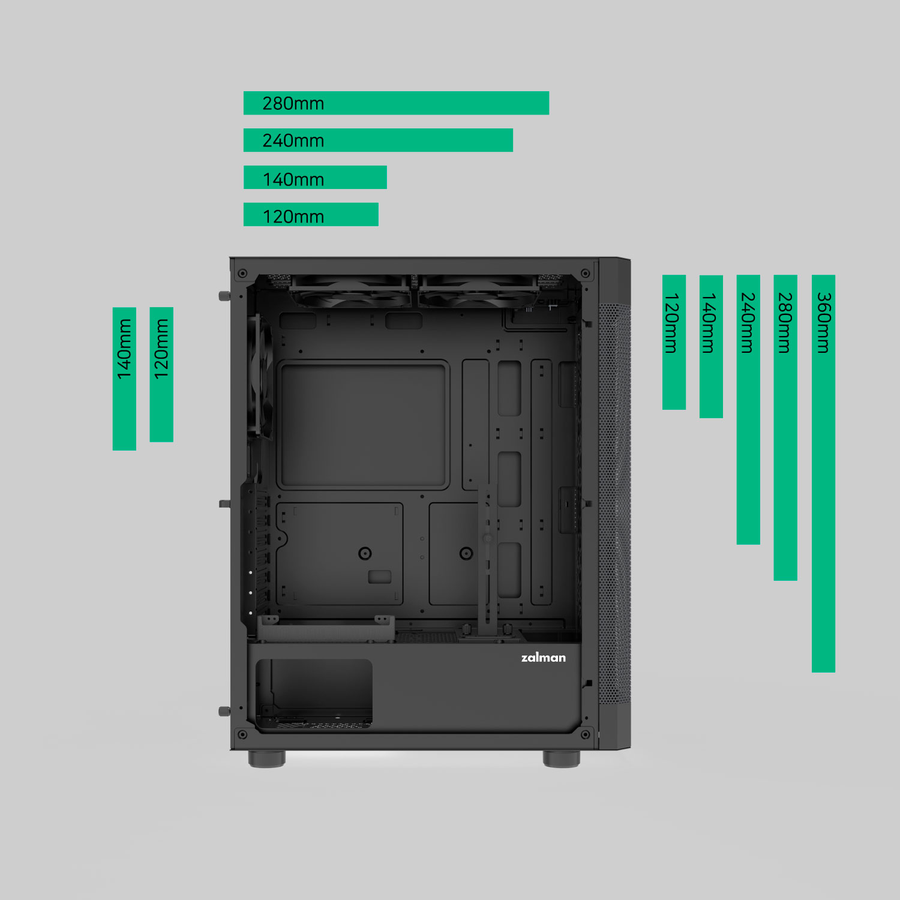 I4 BLACK - Zalman I4 ATX Mid Tower Case Black