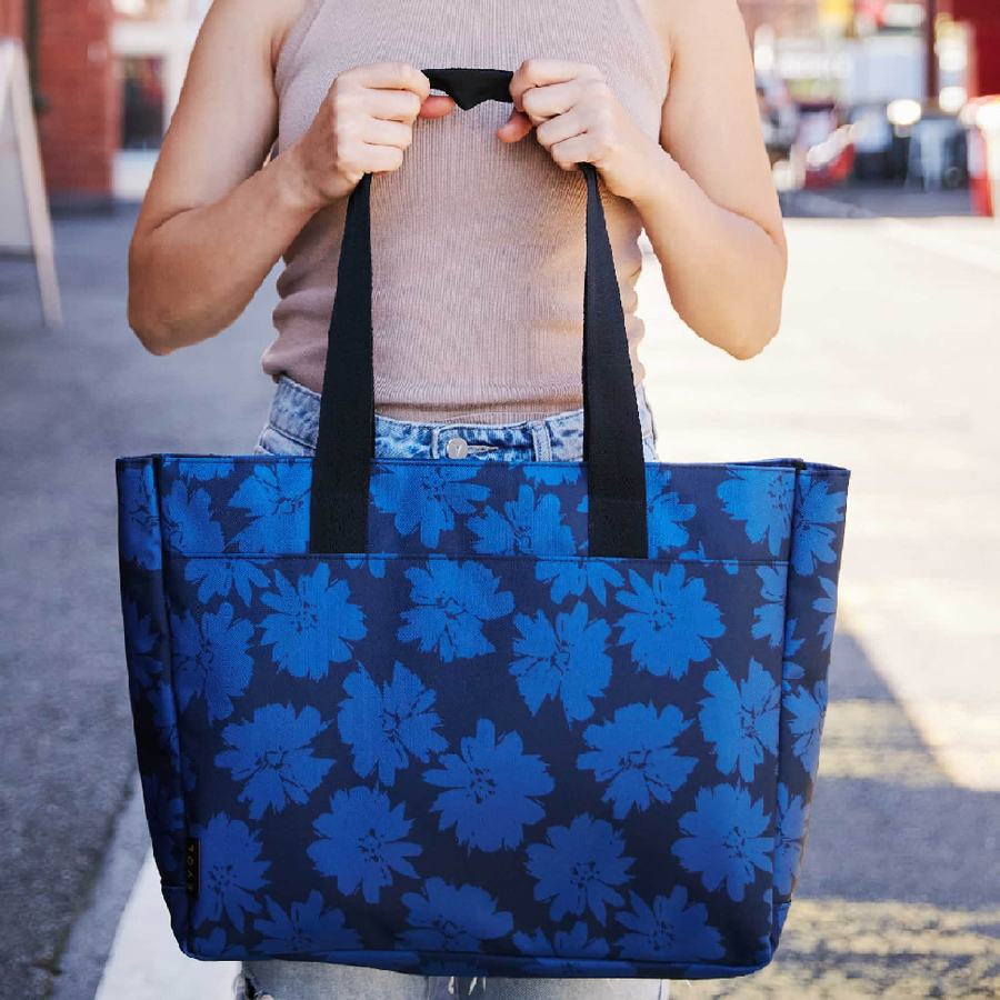 Evol EVR152 - Generation Earth Artisan Recycled Tote Bag – Blue Flower
