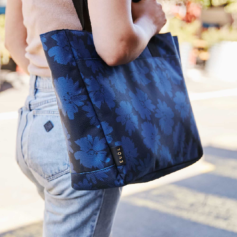 Evol EVR152 - Generation Earth Artisan Recycled Tote Bag – Blue Flower