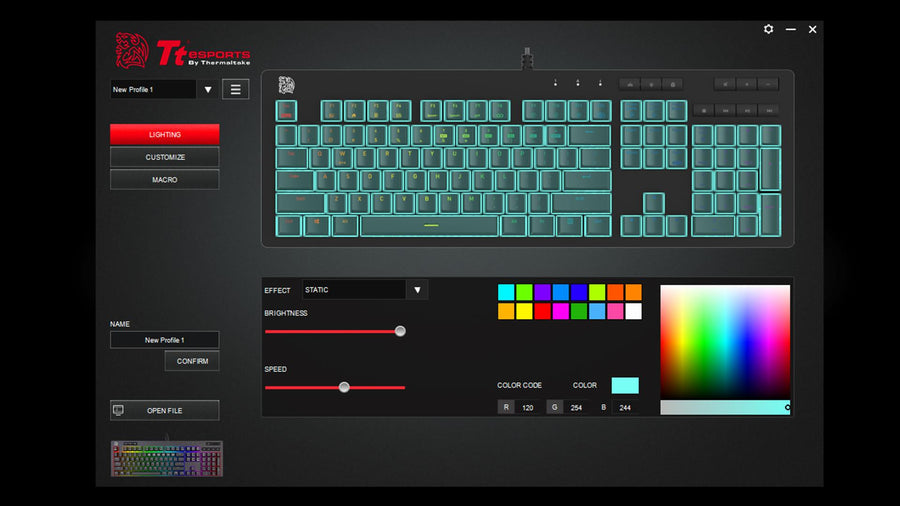 THERMALTAKE EKB-CHE-PLBRUS-01 - Tt eSPORTS Athos Elite RGB Keyboard