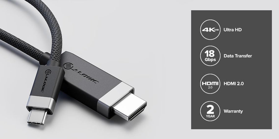 FUCHD2-SGR - ALOGIC Fusion Series USB-C auf HDMI Kabel