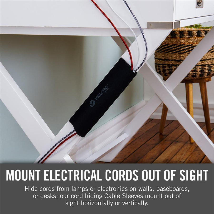 VELCRO VEL30795 - Mountable Cable Sleeves. Mount Electrical Cords Easy to Add or Change Cables.