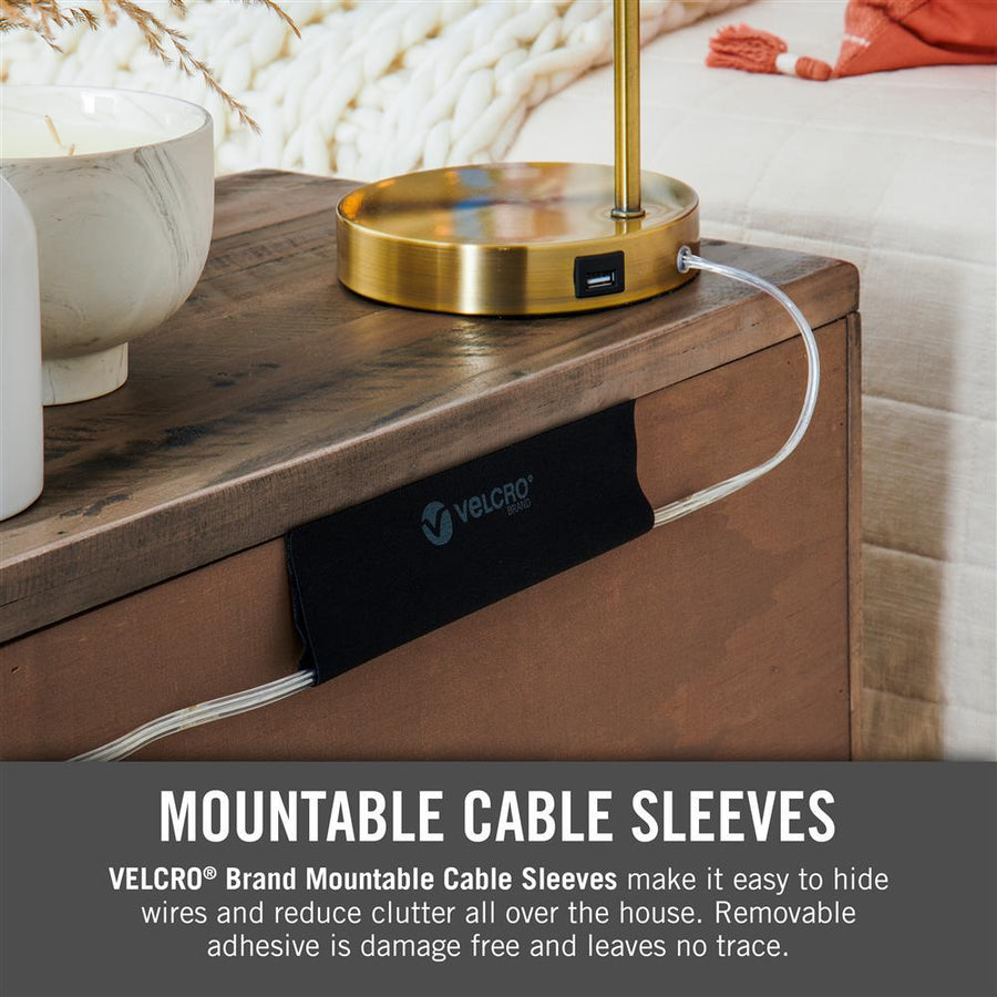 VELCRO VEL30799 - Mountable Cable Sleeves. Mount Electrical Cords Easy to Add or Change Cables.