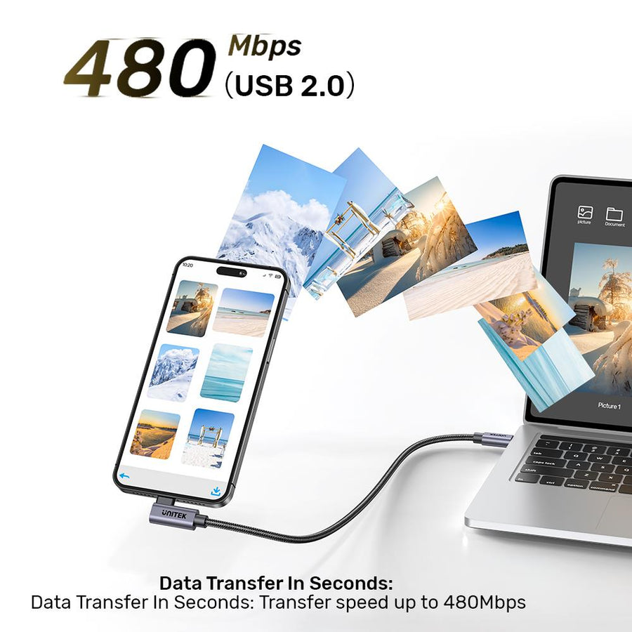 C14123BK-3M - 3m USB-C to Right Angled 90 Degree USB-C Connector. Supports 100W PD Fast Charging