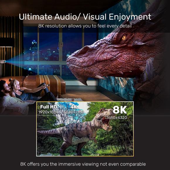 Unitek C140W - 5m HDMI 2.1 Full UHD Cable Supports up to 8K. Max. Res 7680x4320@60Hz & 4K@120Hz.