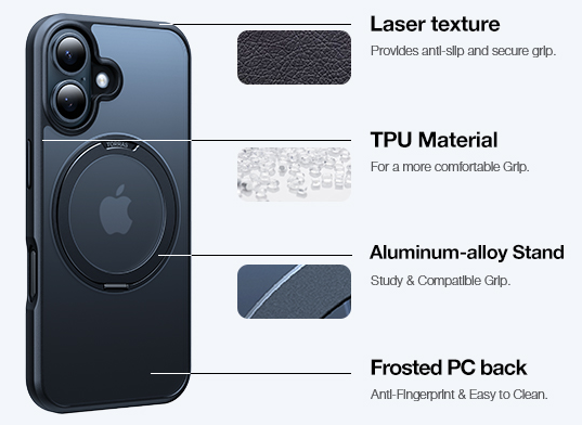 Torras iPhone 16 (6.1")  Ostand Pro Case - Black