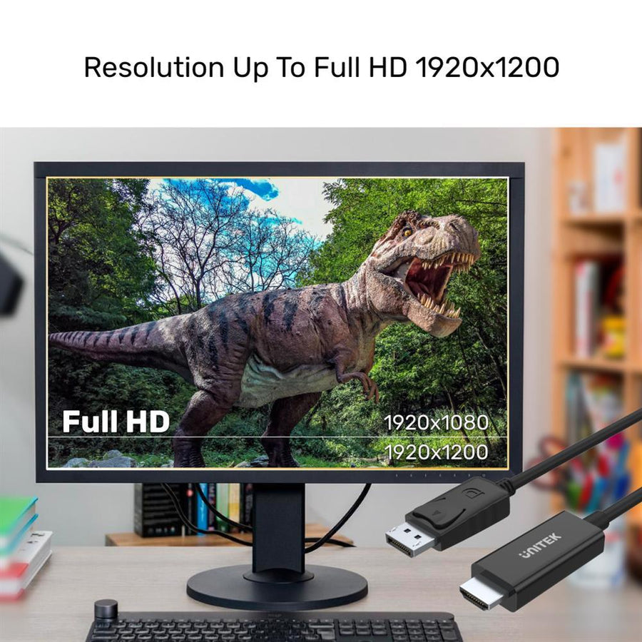 Unitek Y-5118CA - 1.8m DisplayPort to HDMI Cable. FHD up to 1920x1200 PC & HDTV up to 1080P.