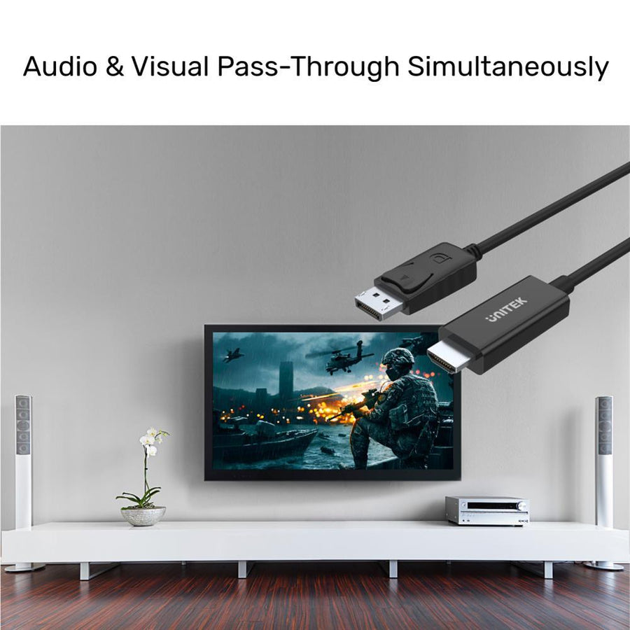 Unitek Y-5118CA - 1.8m DisplayPort to HDMI Cable. FHD up to 1920x1200 PC & HDTV up to 1080P.