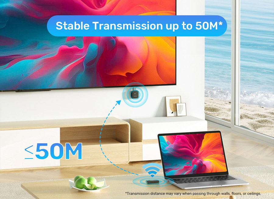 Unitek V1184A - USB-C Wireless HDMI Extender Kit. Res up to 1920x1080@60Hz