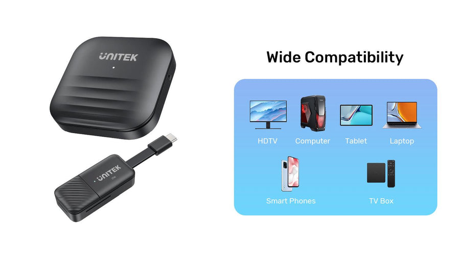 Unitek V1184A - USB-C Wireless HDMI Extender Kit. Res up to 1920x1080@60Hz