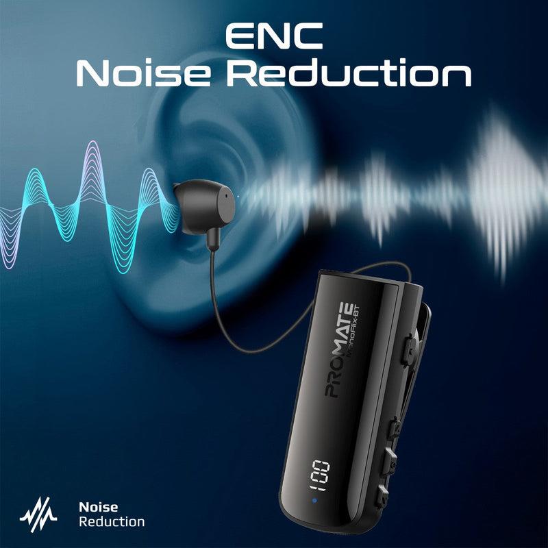 Promate MONOFLIX-BT - Mono Bluetooth Earphone w/ Dynamic HD Sound & Built-in Mic Retract Earphone