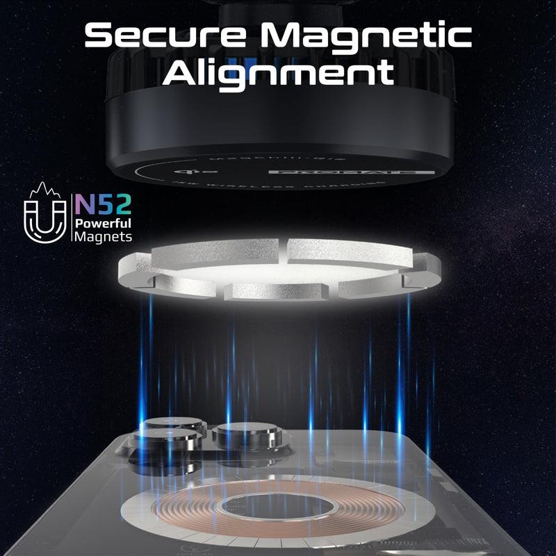 Promate MAGCHILL-QI2 - 15W ActiveCool Cradleless Qi2 Wireless Smartphone inCar Charger Mount. MagSafe