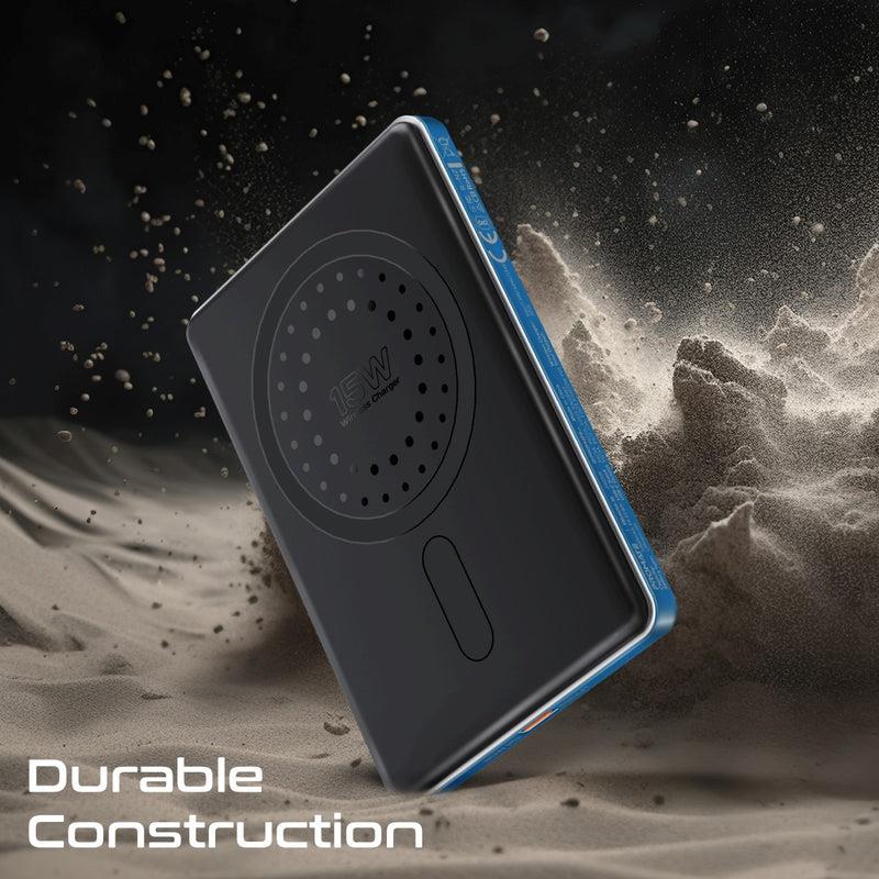 Promate BLADE-5-BL - 5000mAh Ultra-Slim Wireless Charging 15W MagSafe PowerBank 20WPD USB-C In/Out Port Smart