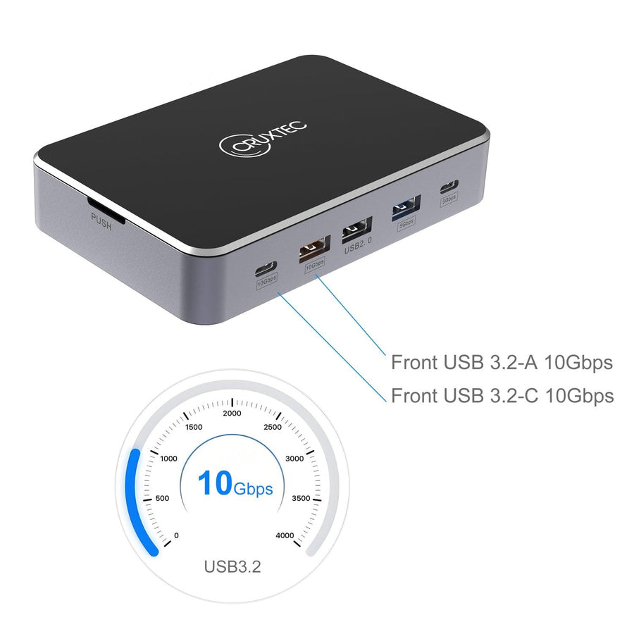 Cruxtec  CDK14-SG 14-in-1 USB-C 100W Docking Station with Built-in M.2 Slot support upto 4TB -