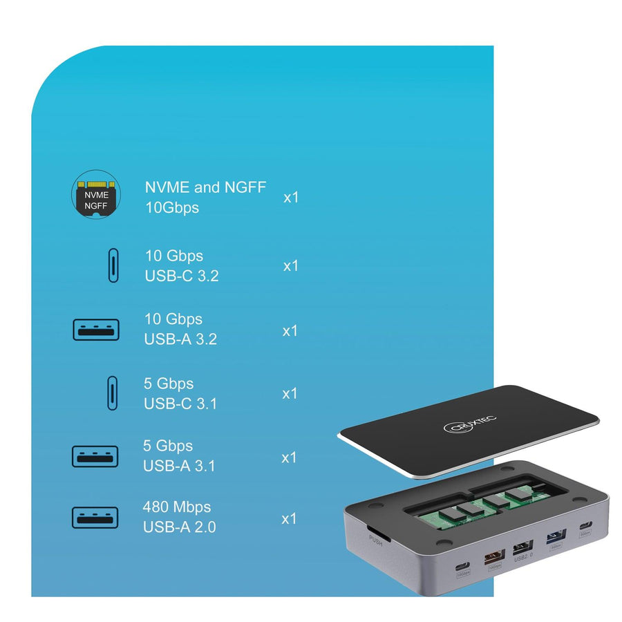 Cruxtec  CDK14-SG 14-in-1 USB-C 100W Docking Station with Built-in M.2 Slot support upto 4TB -
