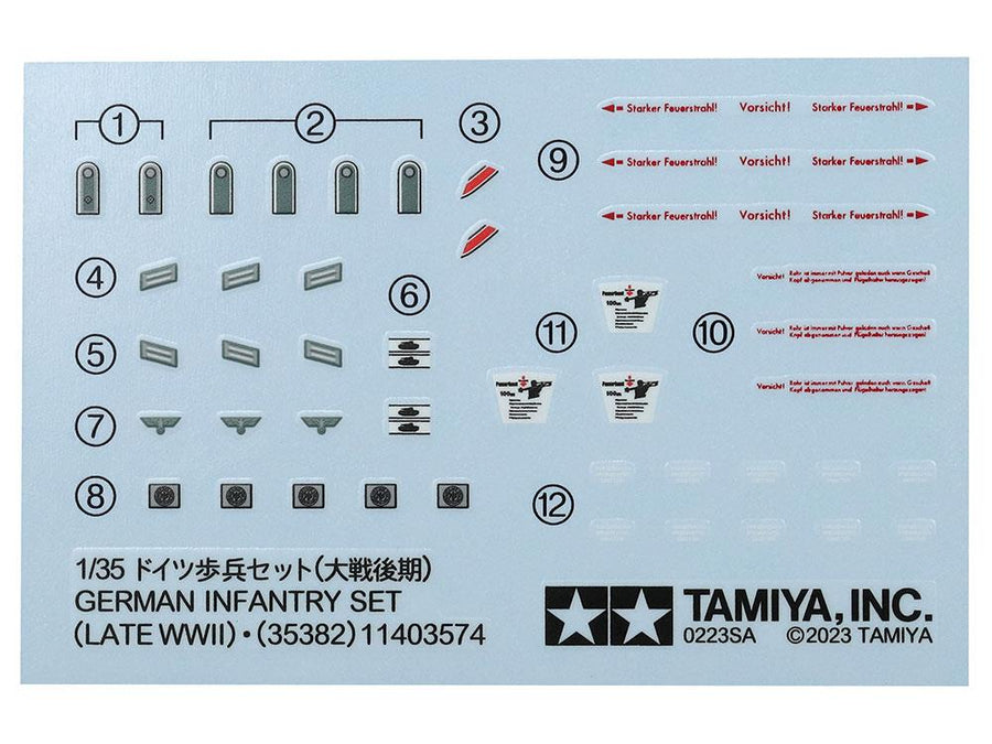 Tamiya 35382 - TAMIYA 1/35 GERMAN INFANTRYLATE WWII
