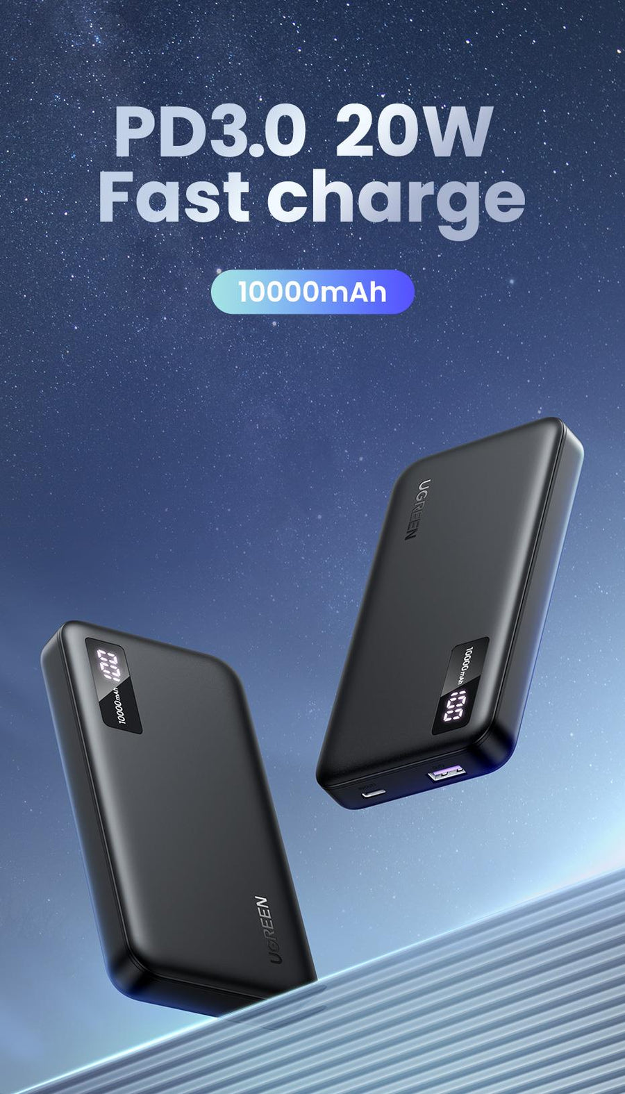UG-25742 - UGREEN 10000mAh Two-way Fast Charging Po