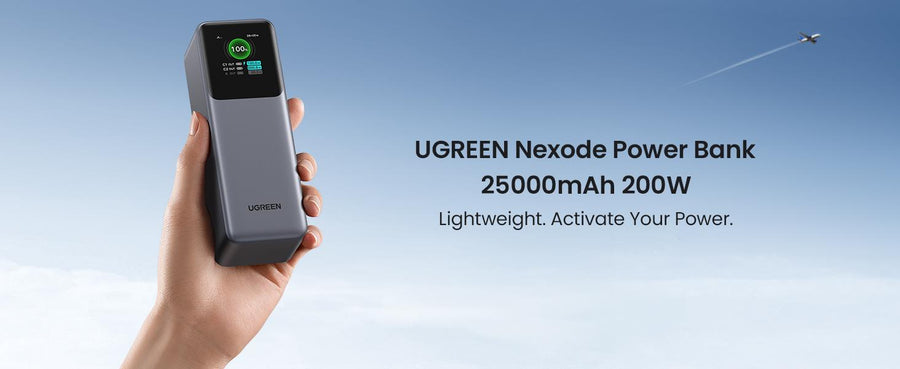 UG-35525B - UGREEN Nexode 25000mAh 200W 3-Ports Power Bank USB-C Laptop Charger - Black