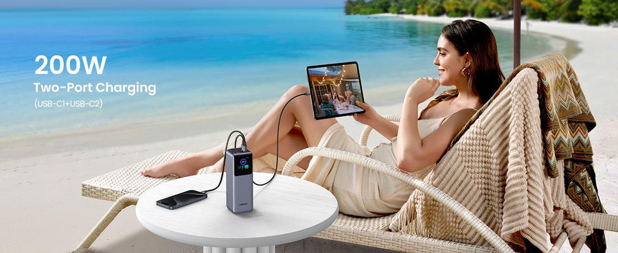 UG-35525B - UGREEN Nexode 25000mAh 200W 3-Ports Power Bank USB-C Laptop Charger - Black