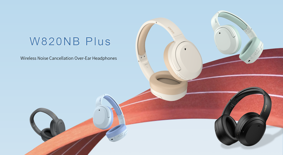 Edifier  W820NB Plus Wireless Over-Ear Noise-Cancelling Headphones - Ivory