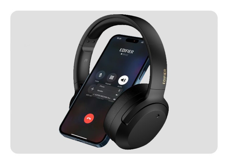 Edifier  W820NB Plus Wireless Over-Ear Noise-Cancelling Headphones - Ivory