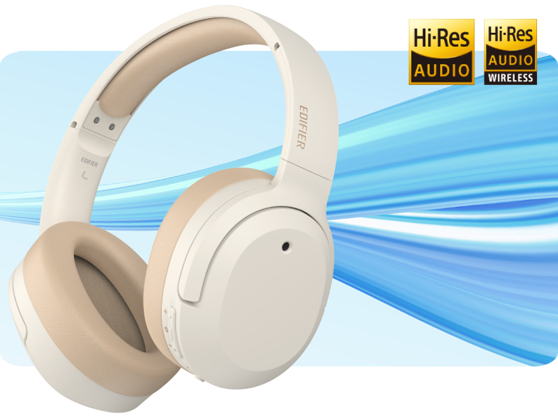 Edifier  W820NB Plus Wireless Over-Ear Noise-Cancelling Headphones - Ivory
