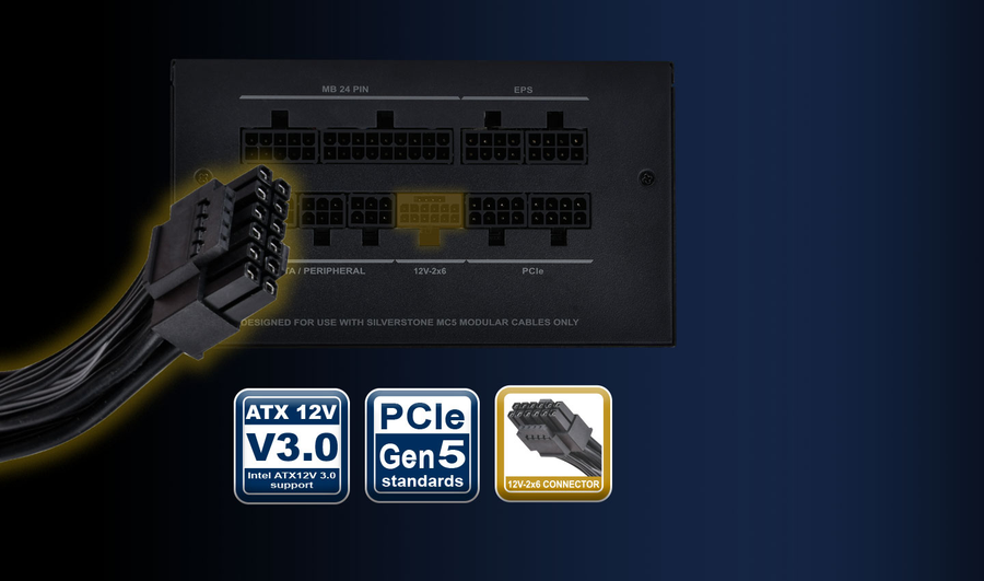 SST-DA750R-GMA - Silverstone DA750R-G Decathlon Gold Gen5 750W Modular ATX PSU 5yr wty