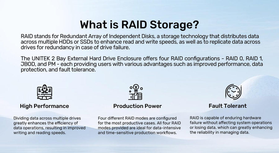Unitek S1308B - 2-Bay RAID External HD Enclosure. Supports RAID 1 both 2.5'' & 3.5'' SATA HDD
